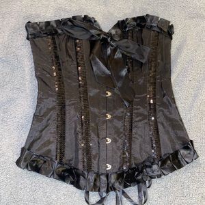 Black sparkle corset adore me medium